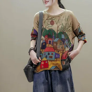 Max LuLu 2020 Coreeană De Moda Noua Depune Vintage Imprimate Pulovere Femei Casual Pierde Pulovere Tricotate Femei Streetwear Jumperi