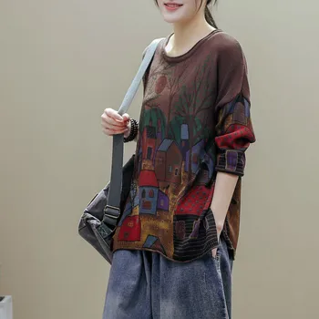 Max LuLu 2020 Coreeană De Moda Noua Depune Vintage Imprimate Pulovere Femei Casual Pierde Pulovere Tricotate Femei Streetwear Jumperi