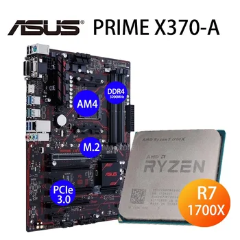 Socket AM4 Asus PRIM X370-O Placa de baza + CPU AMD Ryzen 7 1700X Placa de baza Stabilit AMD X370 Ryzen 7 4 MB DDR4 X370 Placa-Mama AM4