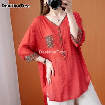 2021 femei asiatice noutate zână tricou stil chinezesc lenjerie de pat din bumbac bluza tradițională butonul de îmbrăcăminte de epocă hanfu haine de sex feminin