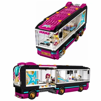 684 Buc 10407 Prieteni Pop Star Tur de Autobuz, Blocuri 41106 Lepining Prieteni Cifre Cărămizi Jucarii pentru Copii Model Jucărie Cadou