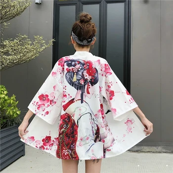 Femei topuri si bluze 2019 harajuku kawaii tricou Japoneză streetwear tinuta kimono cardigan feminin yukata bluza femei AA001