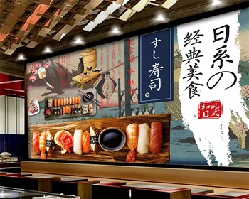 Beibehang 3d tapet de perete personalizate Japoneză și vânt sushi ukiyo-e de catering fundal bucătărie wallpaper 3 d tapet pentru pereți