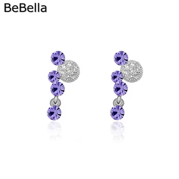 BeBella 3 culori de cristal stud cercei cu Cristale de cehia pentru femei iubitor de fată moda bijuterii cadou de Crăciun