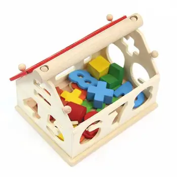 1 Set din Lemn Digital Casa de Blocuri de Jucarie Montessori Blocuri Asamblarea mai Devreme Copii Forma Număr de jucarii Educative Matchin S8L5