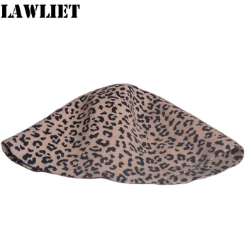 B088 Leopard Simțit Lână Con Cloche Capota Pălării Pălării Palarioare De La Baza Blocului