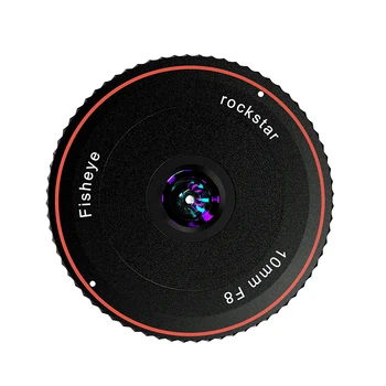 Rock Star 10mm F8 FishEye Lens APS-C obiectiv fix pentru Sony E, Fuji x M4/3 Canon Eos M Nikon Z Muntele Mirrorless camere video