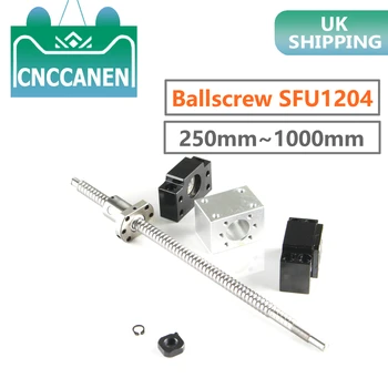 Ballscrew SFU1204-250 300 350 400 450 500 550 600 800 1000 mm End Prelucrate Cu BF/BK10 Sfârșitul Suport & Ballnut Locuințe