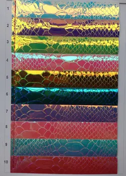 Hotsale sintetice TPU Oglindă suprafață moale snakeHolographic materialul de piele