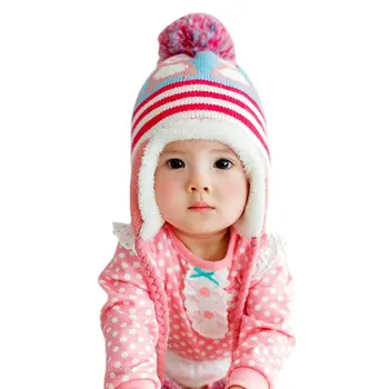 Iarna Tricotate Pălărie Cald Baby Hat Toddler Fete Baieti Turbna Desene Animate Pentru Sugari Iarna Knit Beanie Pălărie Croșetat Șapcă