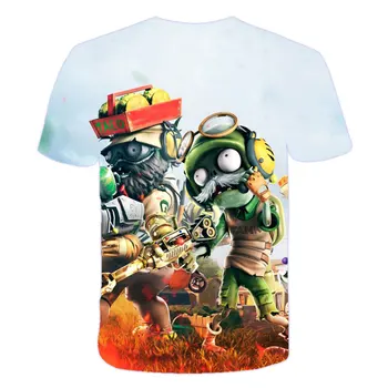 Vara Baieti Haine Casual T-shirt Plante Vs Zombie Model 3D Imprimate tricou Copii Purta de Desene animate Joc de Copil Topuri Tricou