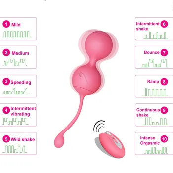 Vaginul bile de Jucărie Sexuală pentru Femei Dublu Vibrator cu 10 viteze de Control de la Distanță Kegel Minge de sex Feminin Vibratoare Ou Vaginale Strângeți Exercițiu