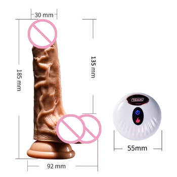Control de la distanță Vibrator Cu Rotatie 360°- Adorime 178mm 10 Vibrații Puternice Reîncărcare Realist ventuza Jucarii Sexuale Pentru Femei