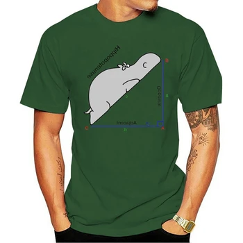 2021 Agrement Moda bumbac , O-neck T-shirt hippopotamo impresso masculino animais geométricos topos engraçado