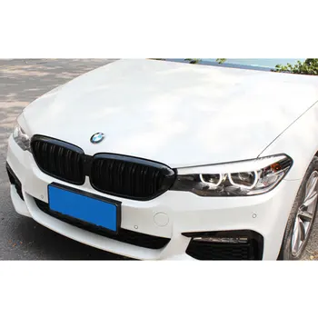 Pentru BMW Seria 5 G30 G38 2017-2020 Bara Fata Grila Grill Singur Dublu Slat Fibra de Carbon Tricolor Negru