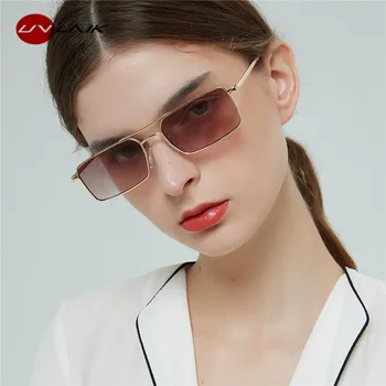 UVLAIK Pătrat ochelari de Soare Femei Retro Barbati de Brand Designer de ochelari de Soare Vintage Gradient Oglindă Cadru Metalic Ochelari