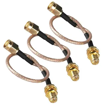 RP-SMA Cablu de Extensie, de sex Masculin la Feminin Piuliță Peretele de Sertizare RG316 Coaxial Adaptor(20cm,Pachet de 3)
