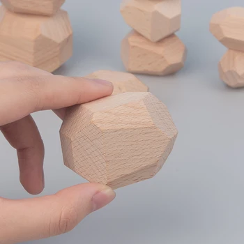 Montessori De Învățământ Din Lemn De Culoare Piatra Jenga Bloc Jucarie Creativ Stil Nordic Stivuire Joc Curcubeu De Jucării Din Lemn Cadou