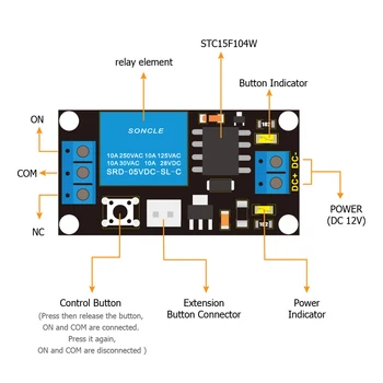 Keyestudio Butonul Controlate de Un singur Canal de 12V Releu Modulul Pentru Arduino (Negru și de Mediu-prietenos)