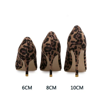 Toamna Sexy Leopard Femei Pantofi cu Tocuri Înalte de 6-10CM Elegant de Birou Pompe Pantofi Femei Animal Print Subliniat Toe Lux Single Pantofi