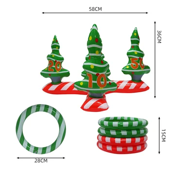 Gonflabile Ring Toss Joc Santa ClausThrowing Jucarii Cu 4 Inel De Plastic Aruncare De Crăciun DecorationsFor Acasă