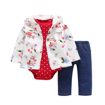 2019 Îmbrăcăminte pentru Copii Set,Copilul copil Fată Băiat Haine imprimeu Floral,Unisex Nou-născut Bebes Haine de Blana+Salopetă+Pantaloni 3PCS Utilaje