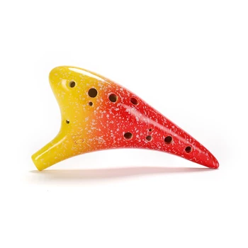 12 Găuri Ceramice Ocarina Alto C Înstelat Stil Instrument Muzical cu Șnur Scor de Muzică Pungă de Protecție