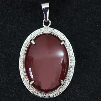 Roșu purpuriu calcedonie, jad-ul piatră 38x49mm ovală pandantiv pentru femei de moda fată fermecătoare bijuterii diy B1106