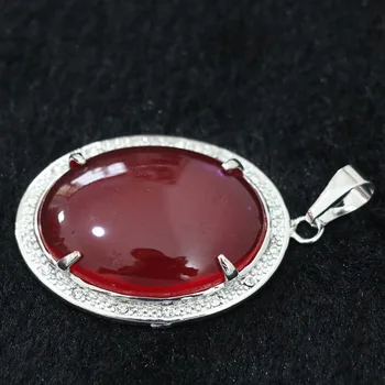 Roșu purpuriu calcedonie, jad-ul piatră 38x49mm ovală pandantiv pentru femei de moda fată fermecătoare bijuterii diy B1106