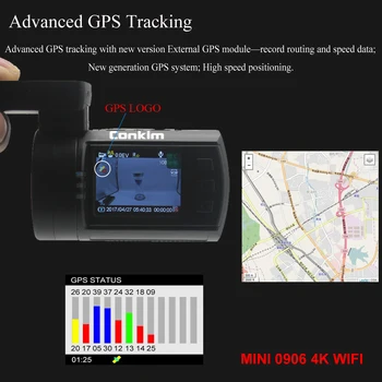 Conkim WIFI Dual lens Masina Dash Cam Super-Condensator Auto DVR Recorder FULL HD1080P Dash Camera GPS CPL Cablu Mini 0906 4k