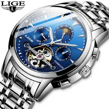 Relogio Masculino Mens Ceasuri LIGE Top Brand de Lux Automat Mechanical Ceas de Afaceri Ceas de Aur pentru Bărbați Reloj Mecanico de Hombre