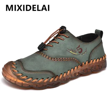 2020 Nouă Primăvară Pantofi pentru Bărbați Dantela-up Casual în aer liber Pantofi de Calitate din Piele Mocasini Om Apartamente Pantofi Mocasini Pantofi Mărimea 38-46