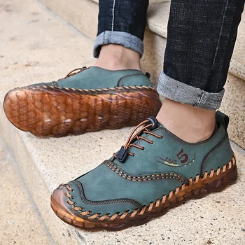 2020 Nouă Primăvară Pantofi pentru Bărbați Dantela-up Casual în aer liber Pantofi de Calitate din Piele Mocasini Om Apartamente Pantofi Mocasini Pantofi Mărimea 38-46