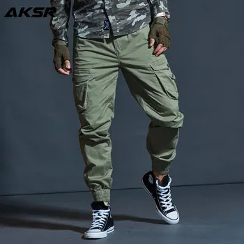 AKSR Bărbați Hip Hop Streetwear Bumbac Pantaloni Cargo de Mari Dimensiuni Flexibile Tactice Pantaloni Harem Pantaloni Militare Jogging pantaloni de Trening