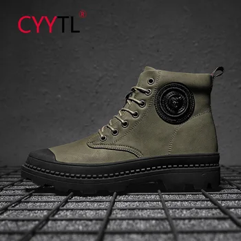 CYYTL Iarna Barbati Britanic Pantofi Casual de Mare sus Cizme coreean Catwalk Cizme Retro Casual în aer liber Platformă Botas Militares Hombre