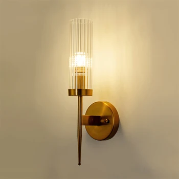 De lux Tranșee Lumini de Perete lampă cu Abajur de Sticla pentru Dormitoare Living aplicatiile murale Moderne Lampă de Perete Led Wandlamp