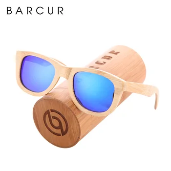 BARCUR Vintage Maro Bambus ochelari de Soare Barbati lucrate Manual Polarizat Femei ochelari de Soare din Lemn Oglinda Retro Oculos de sol masculino
