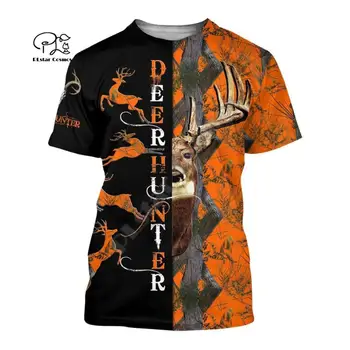 PLstar Cosmos 2020Newest Camo Arc de Vânătoare Cerb, Animal Hunter Tatuaj 3DPrint Unisex Casual de Vara Tricouri cu Maneci Scurte T-shirt S-4