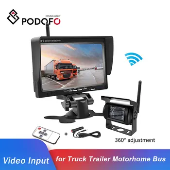 Podofo Monitor Auto pentru Camion, RV Trailer Motorhome Autobuz Camper Noaptea Versiunea DVD, GPS, Wireless monitor pentru RV Camion Remorcă Autobuz