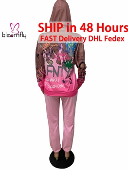 Haine roz Pentru Femei Seturi de Potrivire 2piece Set Costum de Haine la Modă Tie Dye pantaloni de Trening en-Gros de Îmbrăcăminte pentru Femei Set Vrac