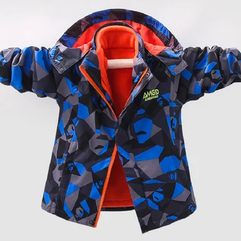 Toamna si iarna pentru Copii Îmbrăcăminte Caldă Haina Sport Waterproof, Windproof Îngroșa Cașmir Detașabil Băieți Jachete haine pentru copii