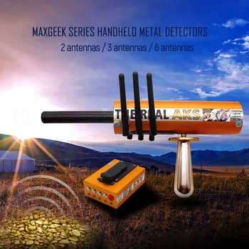 Maxgeek Real AKS Aur cu Rază Lungă de Metal Detector Detector de Aur de Aur 6 Antene de Caz de Plastic pentru Aur, Argint + Filtru