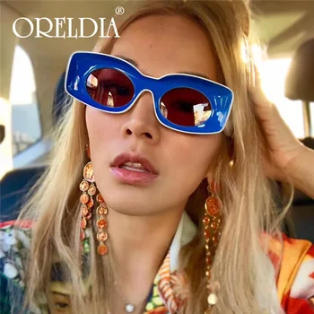 Vintage Dreptunghi ochelari de Soare Femei Barbati Brand la Modă Ochelari de Soare de Designer Roșu Albastru Galben de Moda Cadru ochelari de Soare UV400 Ochelari