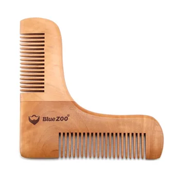 Blue Zoo Simetrice barba pieptene pere din lemn perie pentru par pieptene sweatproof Mustață modelarea instrument pentru barbati barba BZ029