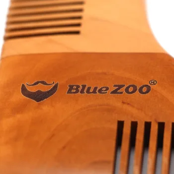 Blue Zoo Simetrice barba pieptene pere din lemn perie pentru par pieptene sweatproof Mustață modelarea instrument pentru barbati barba BZ029