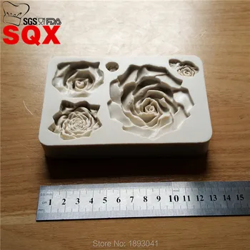 5 tipuri de stiluri 3D rose mucegai silicon, gel de siliciu mucegai, silicon matrite lumanari, mucegai silicon personalizate cu ridicata SQ16327
