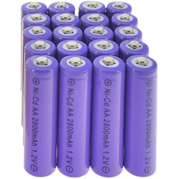 2-24 Mulțime AA Ni-Cd Acumulator NiCd 1.2 v 2800mAh Grădină Solare Lumina Violet Baterii de celule pentru jucării