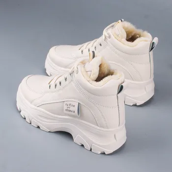 Femeii adidasi casual; iarna pantofi cu blana de pluș; cald pantofi pentru femei; pantofi cu siret; pantofi pentru femei pe