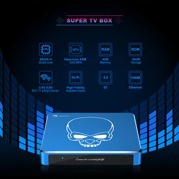 Beelink GT King Pro WiFi 6 TV BOX Android 9.0 4GB64GB Amlogic S922X-H 4K Quad Core Suport Dolby Audio DTS Ascultă SET TOP BOX