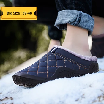 Bumbac Papuci Barbati De Iarnă În Aer Liber, Pantofi Pentru Bărbați Impermeabil Rece-Dovada Pantofi Casual Barbati De Pluș Om Cald Încălțăminte De Dimensiuni Mari 39-48
